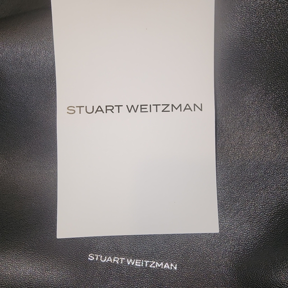 Stuart Weitzman Black Italian Leather Hobo Bag Made In Italy - Picture 10 of 11